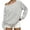 Gray #010, variant on 2026 Leopard Sweatshirt for Womens Off The Shoulder Oversized Tops, M