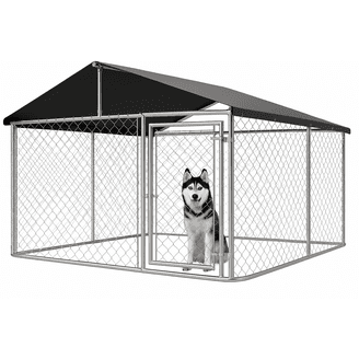 ALEKO Galvanized Steel Chain Link Dividable Dog Kennel Roof Frame