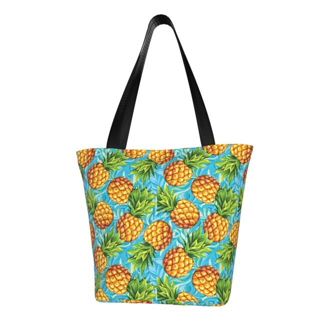 Fotbe Pineapple Bolsa de Playa con Estampado, Bolsa de Hombro, Bolsa de Mano Espaciosa, Bolsa de Viaje Ligera, Bolsa de Compras Versátil