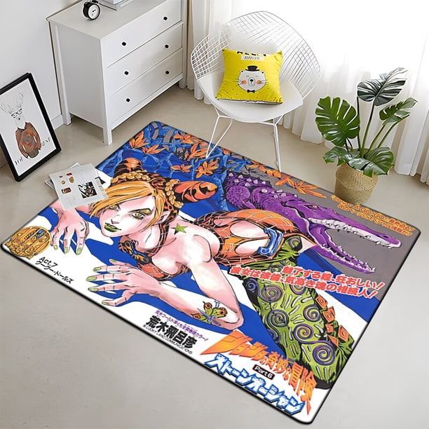 Jojo - Alfombra de pintura animada Área grande Negro Suave Decoración para el hogar Boho Picnic160x200cm (62x78 pulgadas)160x200cm (62x78 pulgadas) zhangmengya unisex