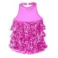 thumbnail image 4 of YONGHS Kids Girls Halter Shiny Ballet Leotard Dress Latin Tango Jazz Dancewear 4-16 Rose 6, 4 of 7