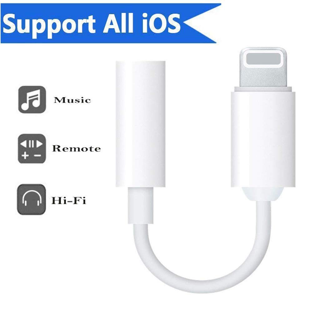 Lightning Headphone Adapter, 3.5mm iphone Jack Dongle Adapter