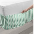 thumbnail image 2 of Chevron Bed Skirt, Chevron Herringbone Pattern Springtime Freshness Classic Stripe Art, Elastic Bedskirt Dust Ruffle Wrap Around for Bedding Decor, 4 Sizes, Sea Green Eggshell White, by Ambesonne, 2 of 2