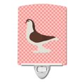 thumbnail image 1 of "Treasures Large Pigeon Pink Check Lámpara de noche de cerámica, 6x4, multicolor" Caroline's Treasures BB7943CNL, 1 of 1