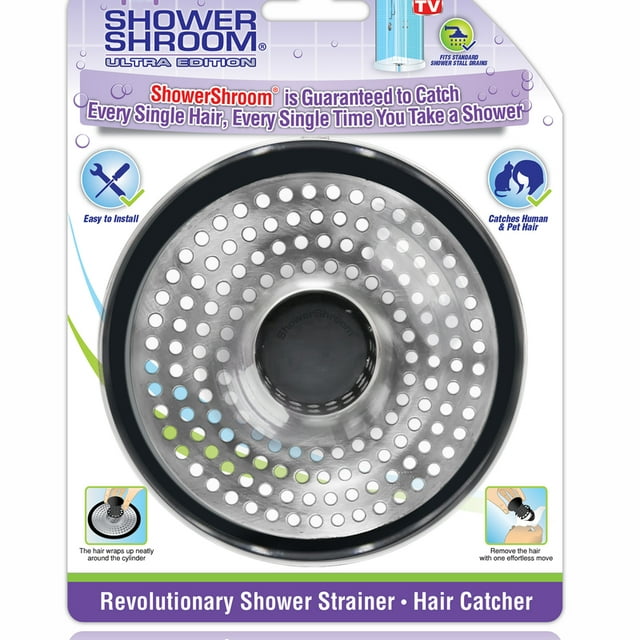 ShowerShroom SHSULT755 Ultra Revolutionary Shower Hair Catcher Drain Protector, Stainless