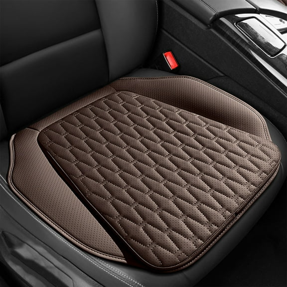 Car Seat Cushion, Breathable Perforated Leather Four Season Pad, Comfortable and Durable Vehicle Seat Mat, Ergonomic Support for Driving and Long Trips