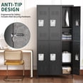 thumbnail image 6 of IKIMI 72" Metal Locker for Employees, 6 Doors Storage Cabinet Locker with Vented Compartments and Hooks for Gym, Garage, Living Room, Office, School, Black, 6 of 10
