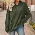 thumbnail image 4 of Plain Ribbed Hoodies for Women Fall Winter Long Sleeve Basic Hooded Sweatshirt with Pockets Pullover Tops, 4 of 6