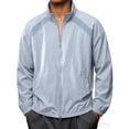 thumbnail image 2 of Men's Windproof Thin Bomber Jacket Sun Protection Lightweight Breathable Track Jacket Windbreaker Outdoor Travel Golf Fashion Coat Big and Tall Sizes S-3XL Blue, 2 of 9