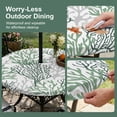 thumbnail image 3 of Round Outdoor Tablecloth with Umbrella Hole and Zipper, Sage Green Gray Coral Coastal Fitted Table Cover with Elastic Edge for 55-60 Inch, Summer Beach Seaside Nautical Waterproof Patio Tablecoths, 3 of 9