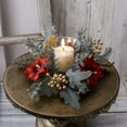 thumbnail image 5 of Kumdkd Christmas Wreath Candle Holder - 9.8"x3.5" Silk Rose Garland for Table Decor (Fireplace/Mantle Centerpiece, Reusable Holiday Decor), 5 of 6