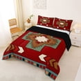 thumbnail image 2 of Homewish Boho Cross Rhombus Full Size Comforter Sets,Vintage Bohemian Bedding Comforter Set,Red Green,Black Reversible,3 Pieces,1 Comforter and 2 Pillowcases, 2 of 7