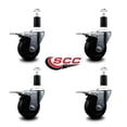 thumbnail image 2 of 3.5 Inch Soft Rubber Swivel 1-3/8 Inch Expanding Stem Caster Set Brake, 2 of 2