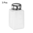thumbnail image 3 of 3pcs Dispensadores de Alcohol Solvente 180ml(6oz) con Bomba de Dispensación de Líquido de Presión hacia Abajo y Tapa de Acero Inoxidable Sellante para Acetona, Blanco, 3 of 6