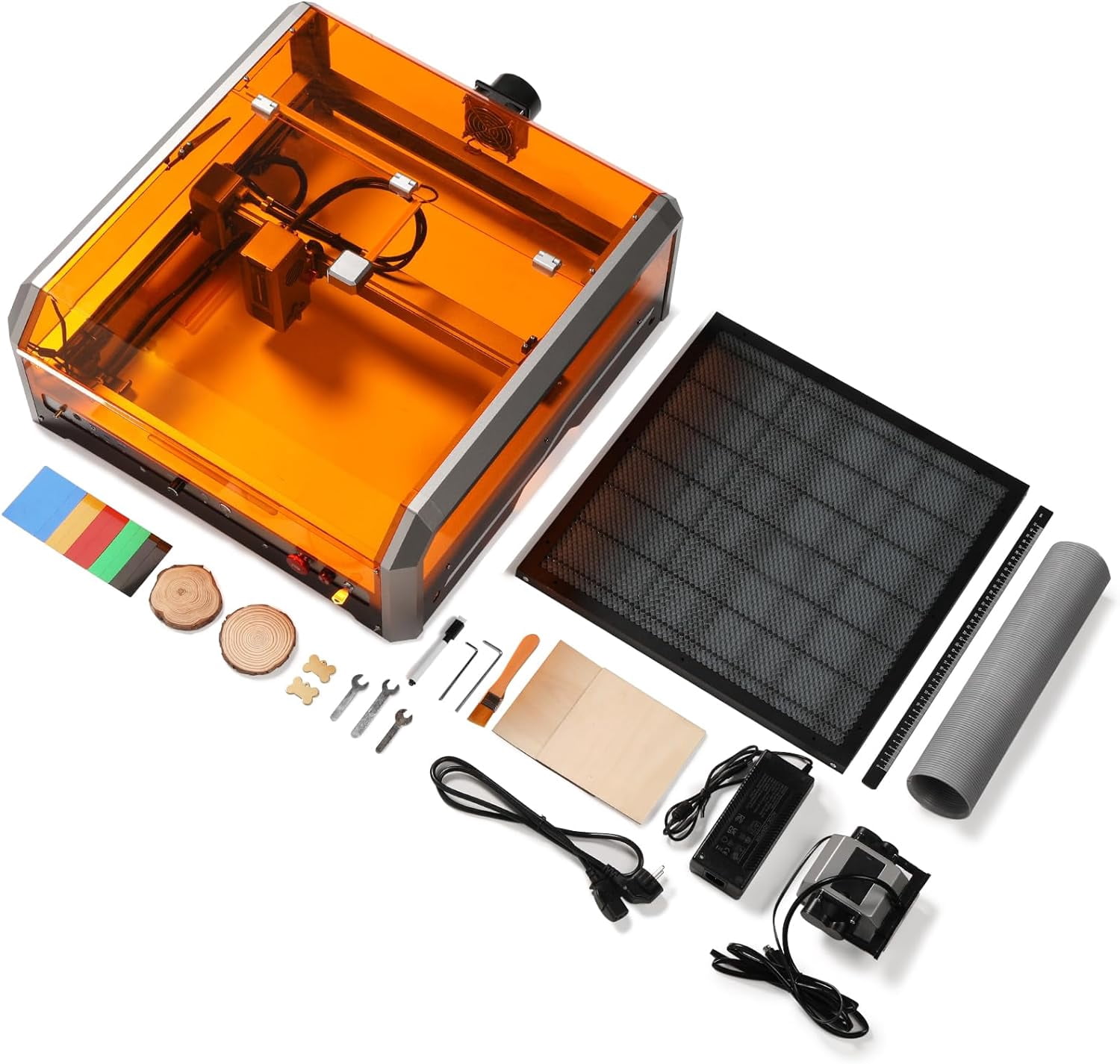 Genmitsu L8 Laser Engraver, 40000mm/min All-in-one Laser Engraving Machine, 20W Power Output Laser Cutter Built-in Acrylic Enclosure with Vent, Air Assist Pump, Honeycomb, Camera, Laser Safety Class 1