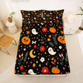 thumbnail image 5 of Homewish Halloween Pumpkins Queen Sheets For Boys Girls,Cute Ghosts Queen Sheet Sets,Orange,4 Pieces,1 Flat Sheet, 1 Fitted Sheet and 2 Pillowcases, 5 of 6