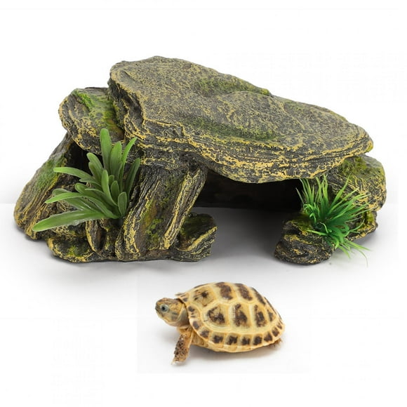 Reptile Hide Box Reptile Hideout Resin Rock Gecko Hideouts and Cave Lizard Habitat Decor Small Animal Hideouts Perfect for Reptiles Amphibians