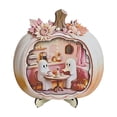 thumbnail image 6 of Ouuluon 2D Cute Ghost Pumpkin Mini House Light Ornament, Fall Halloween Miniature Scene Decor for Desktop Display, 6 of 6