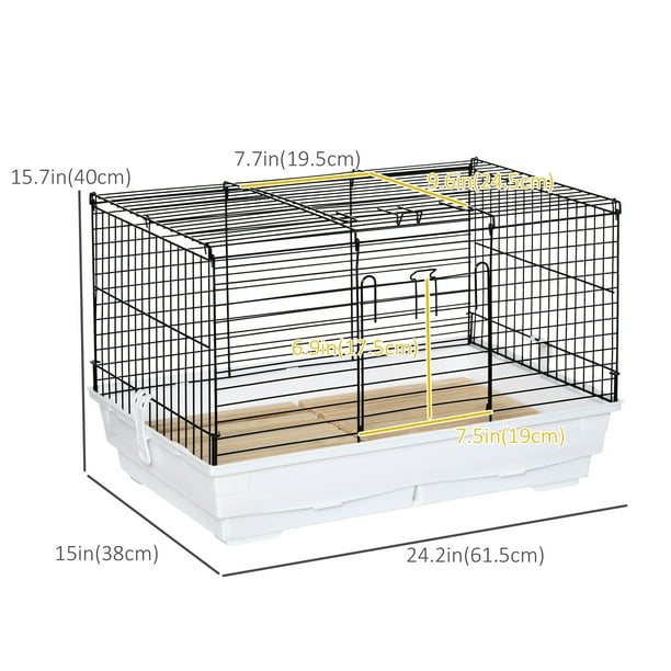 Pawhut 2.02 ft x 1.31 ft x 1.31 ft Black Metal Small Pet Crate D51 202