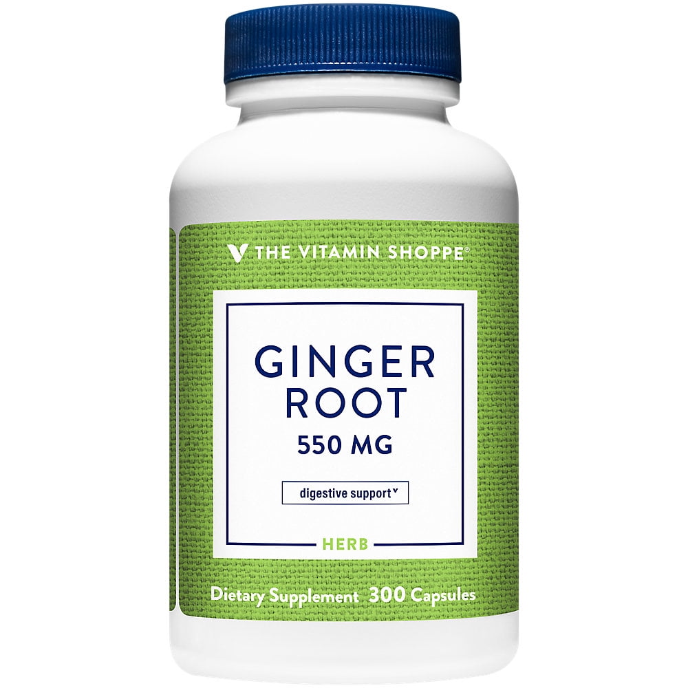 The Vitamin Shoppe Ginger Root 550MG, Whole Herb Supplement that