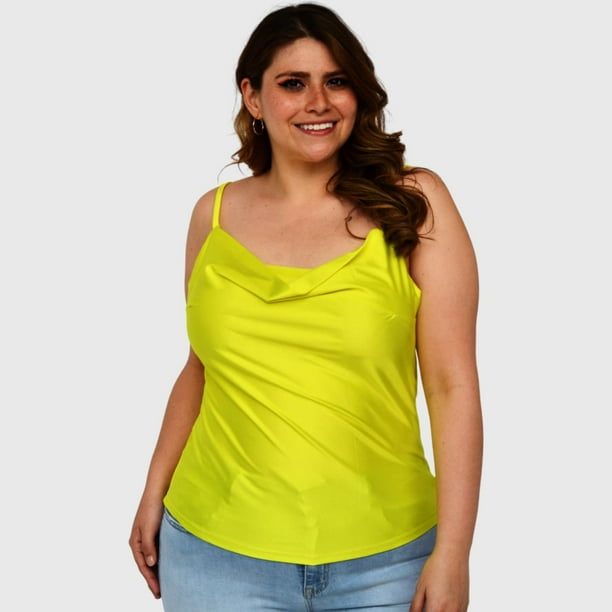 Top de tirantes en talla extra modelo 0424 Amarillo neon amarillo 36 Roman Fashion Blusa extra 0424 Walmart en linea