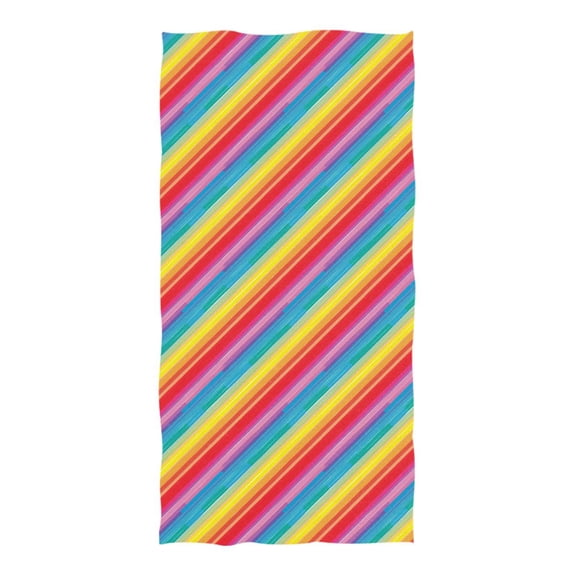Oversized Beach Towel Extra Large Absorbent Microfiber Bath Towels Soft Quick Drying Rainbow Lines 74"x37"