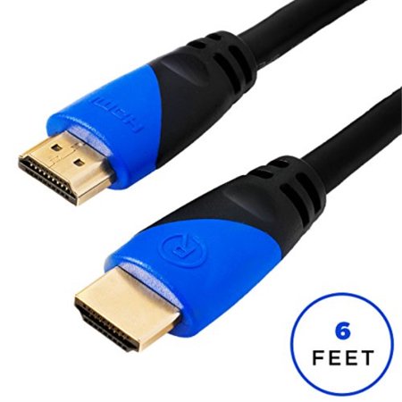 Relm Mobile - RELM HDMI Cord - 6 Feet High-Speed Ethernet Cable - 28 AWG Stranded Cord - 24k Gold Plated Connectors Ensure for 3D, 4K and Audio Return