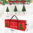 thumbnail image 3 of Christmas Tree Storage Bag 12 Ft Tall Container/Holder Heavy Duty Oxford Dual Mesh Pockets Moistureproof Extra Large Box for Big Xmas Wide Opening Red(65X23X27in), 3 of 4