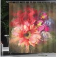 thumbnail image 3 of Ambesonne Flowers Shower Curtain, Summer Love Fine Art Paint, 69"Wx70"L, Dark Sepia and Pink, 3 of 4