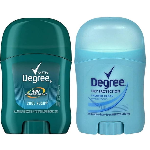 Desodorante antitranspirante Degree, paquete variado de 0.5 onzas, 36 Cool & Rush 36 Shower Clean