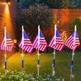 thumbnail image 4 of Solar American Flag Lights Outdoor Decorative - 6 Pack Waterproof LED USA Flag Garden Stakes, 27.5 Inch Patriotic Solar Pathway Lights for Yard, Lawn, Cemetery, Independence Day Memorial Day Decor, 4 of 7