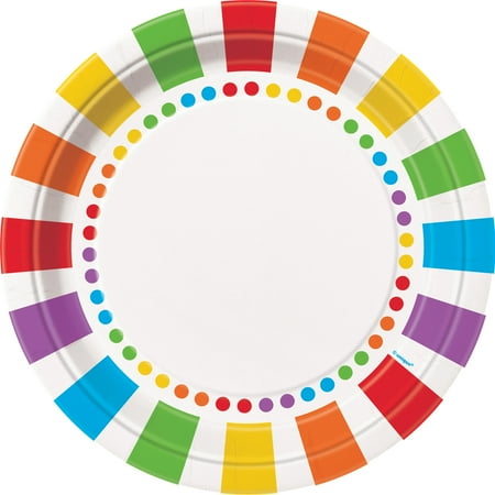9" Party Plates, Rainbow, 8ct