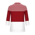thumbnail image 5 of YUGYXL 3/4 Length Sleeve Tops for Womens Dressy Casual Henley V-Neck Summer Tops Pleated T-Shirts Loose Fit Work Blouses Red XL, 5 of 6