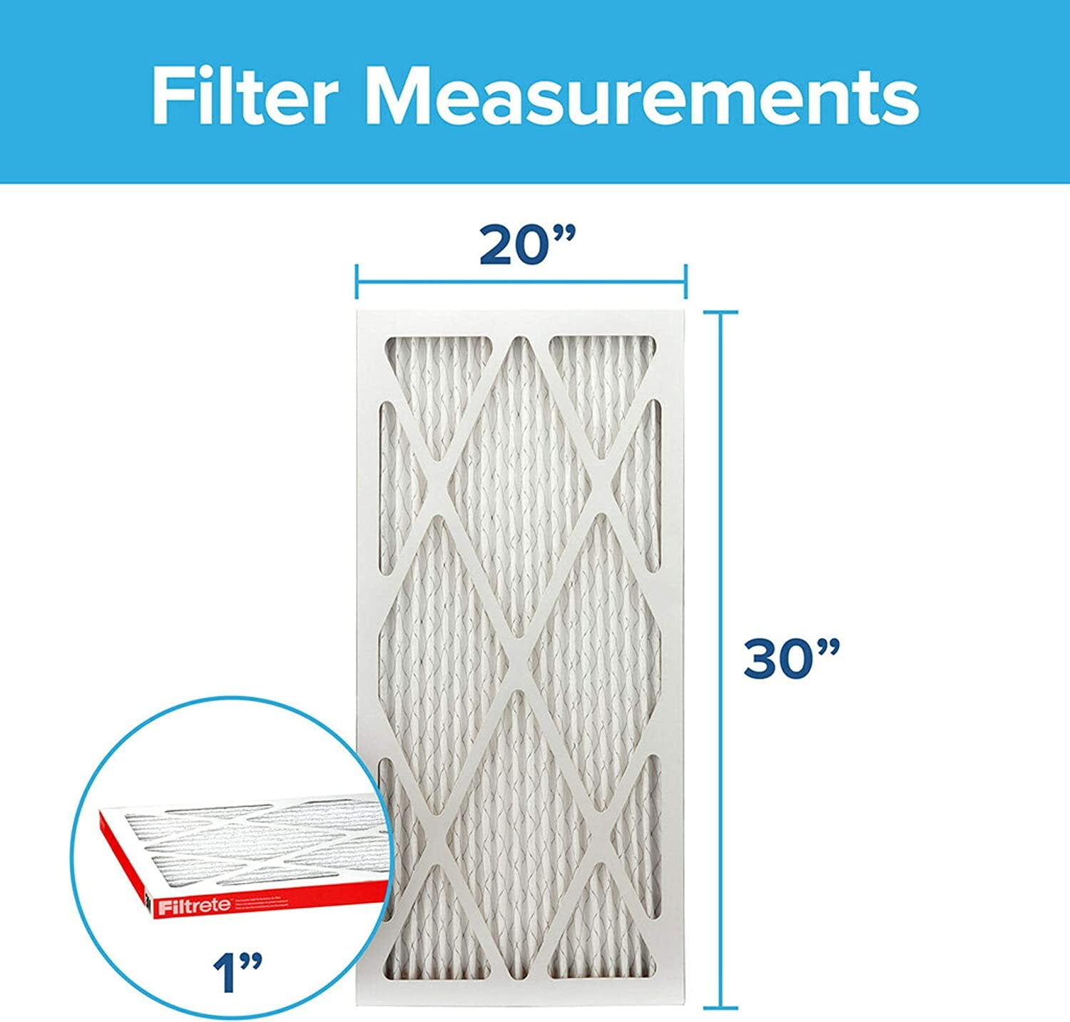 Filtrete MPR 1000 Air Filter, 20x30x1, MERV 11, Allergen Defense, Pleated, 2-Pack