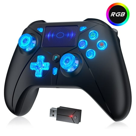 Wireless Controller for P5, Compatible with P-4/P-3/PC/Steam - Dual Vibration Modded Game Controller for P-5 (Black Myth: Wukong)