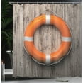 thumbnail image 4 of Ambesonne Rustic Shower Curtain, Wooden Hardwood Grunge, 69"Wx84"L, Tan Orange White, 4 of 5