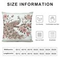thumbnail image 5 of JRXY  Pink Floral and Antique Peacock Pillows Cover Peacock Feathers Flowers Decorative Throw Pillow Case Pillow Case Throw Pillow Cover for Bedding Couch White, 5 of 5