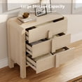 thumbnail image 3 of WAMPAT 126" W Modern Large Buffet Sideboard Cabinet with Storages, Buffet Table Coffee Bar Wine Bar Storage Curved Cabinet with 4 Doors for Dining Room, Living Room, Kitchen,Light Oak, 3 of 9
