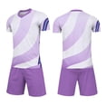 thumbnail image 2 of Atogsazn Kids Boys Football Training Set Childrens Athletic Jogger Outfit Short Sleeve Tee & Shorts Running Suit Summer White 6-7 Years Fashion, 2 of 9