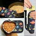 thumbnail image 5 of Yayeee Oven Mitts and Pot Holder Set of 2 Heat Resistant Kitchen Gloves Baking Hot Pad, Cartoon Space Cat, 5 of 5