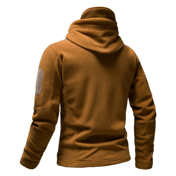 Mens Fashion Business Solid Multi Pocket Hood Leisure Large Zipper Jacket 3 Layer Jacket