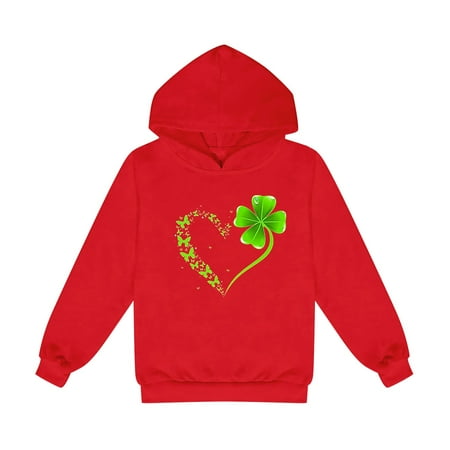 

Otqutp Baby Casual Round Neck Toddler Kids Girls Boys Fashion Sweatshirt Pullover Hoodies Cute Printed Hooded Sweatshirts(Red 5-6 Years)