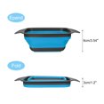 thumbnail image 3 of Unique Bargains Collapsible Colander, Silicone Square Foldable Strainer Suitable for Pasta, Vegetables, Fruits - Blue Big Size, 3 of 5