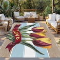 thumbnail image 3 of Fsddascl Luxury Tulip Floral Outdoor Rug for Patio/Deck/Porch, Non-Slip Large Area Rug 4 x 6 Ft, Farmhouse Vintage Retro Botanical Indoor Outdoor Rugs Washable Area Rugs, Camping Rug Carpet, 3 of 5