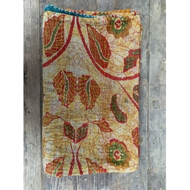 Gudari Stitched mat Kantha Work Blanket Bedspread Winter Throw Counterpane