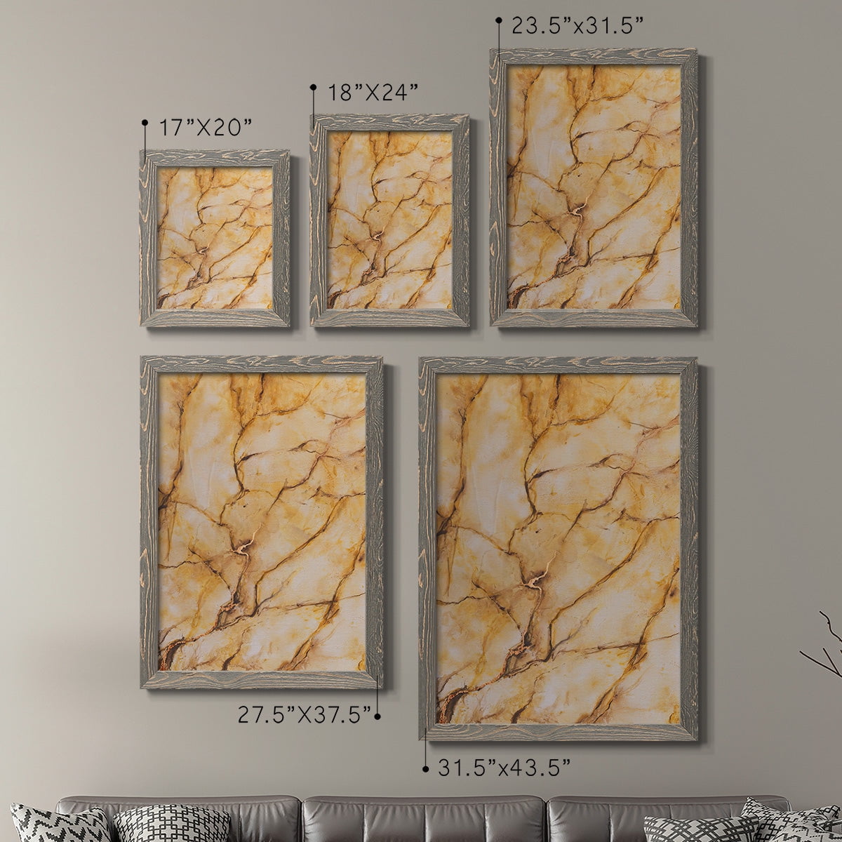 Yellow Marble I - Premium Framed Canvas 2 Piece Set - Ready to Hang