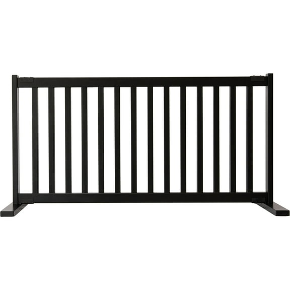 Dynamic Accents Kensington Series Free Standing Solid Wood Pet Gate - Large - Black-Color:Black,Size:Large