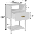 thumbnail image 2 of White Nightstand, Tall Nightstand with Drawer, 2 of 14