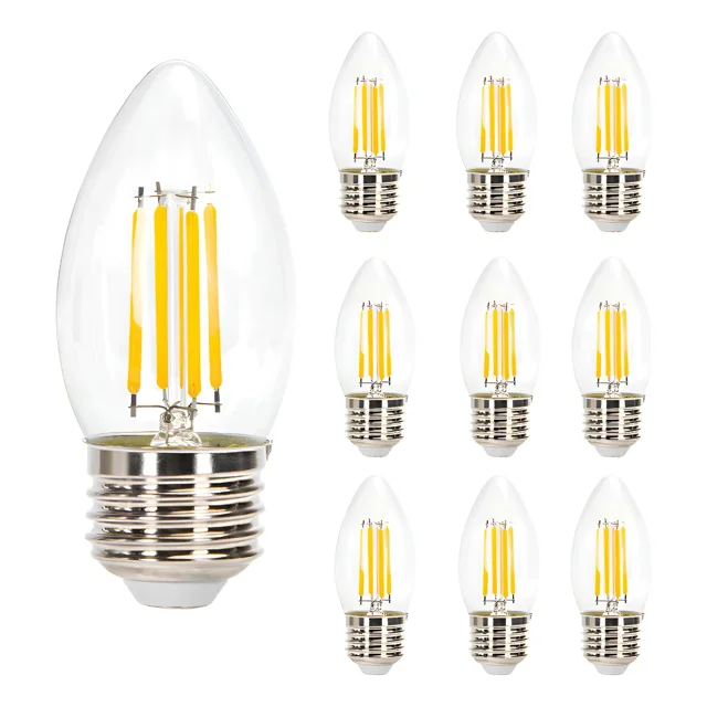 Lampara Foco Vintage Led Ahorrador C35 E27 6w 10pcs Blanco Cálido