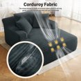 thumbnail image 5 of Aukfa Corduroy Chaise Lounge Chair, Oversized Indoor Lounger Floor Sofa Bed for Living Room, Bedroom, Small Space,Dark Gray, 5 of 9